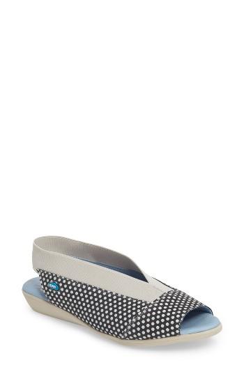 Women's Cloud 'caliber' Peep Toe Leather Flat -8.5us / 39eu - Black