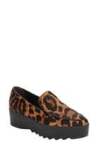 Women's Donna Karan Genuine Calf Hair Platform Loafer .5 M - Brown