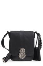 Saint Laurent Floral Clasp Leather Crossbody Bag -