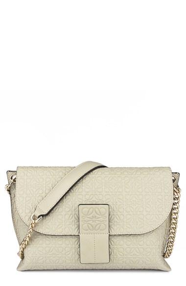 Loewe 'avenue' Embossed Calfskin Leather Crossbody Bag - Blue