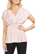 Women's Vince Camuto Empire Waist Hammered Satin Top, Size - Ivory