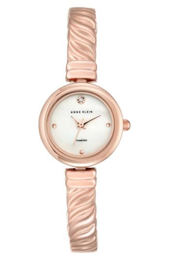 Women's Anne Klein Diamond Dial Bangle Watch, 24mm