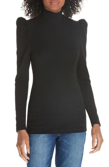 Women's Smythe Puff Sleeve Knit Top - Black