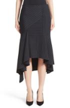 Women's Jason Wu Pinstripe Stretch Asymmetrical Skirt - Black