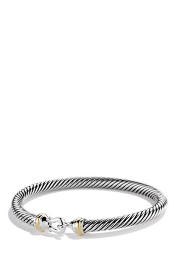 Women's David Yurman Cable Classic Buckle Bracelet With 18k Gold, 5mm
