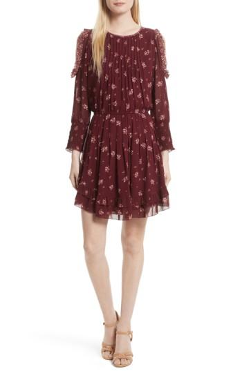 Women's Joie Arleth Cold Shoulder Silk Dress, Size - Red