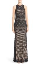 Women's Rachel Gilbert Beaded High Neck Mermaid Gown - Black