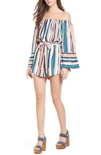Women's Lost + Wander Santorini Off The Shoulder Romper - Pink