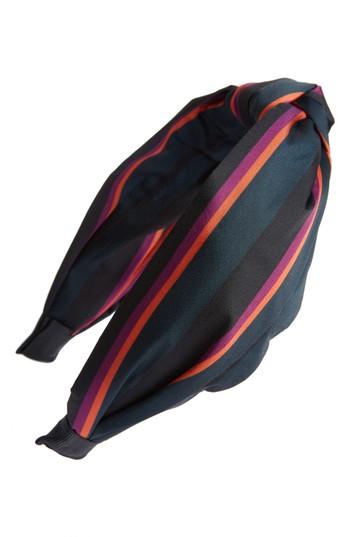 Tasha Stripe Knotted Headband, Size - Blue