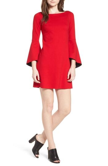 Women's Bailey 44 Bell Sleeve Ponte Shift Dress - Red