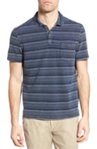 Men's Jeremiah Hopkins Stripe Jersey Pique Polo - Blue