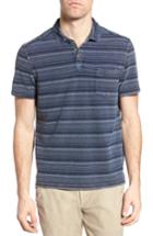 Men's Jeremiah Hopkins Stripe Jersey Pique Polo - Blue