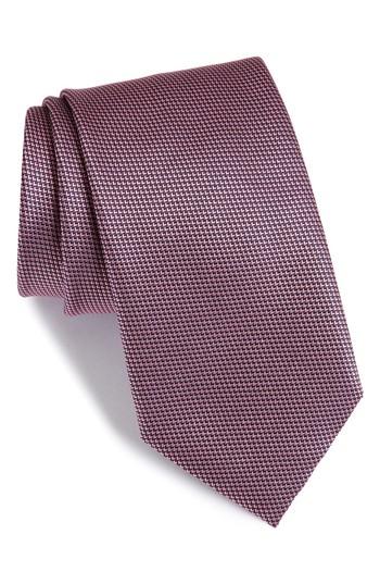 Men's Brioni Solid Silk Tie, Size - Pink