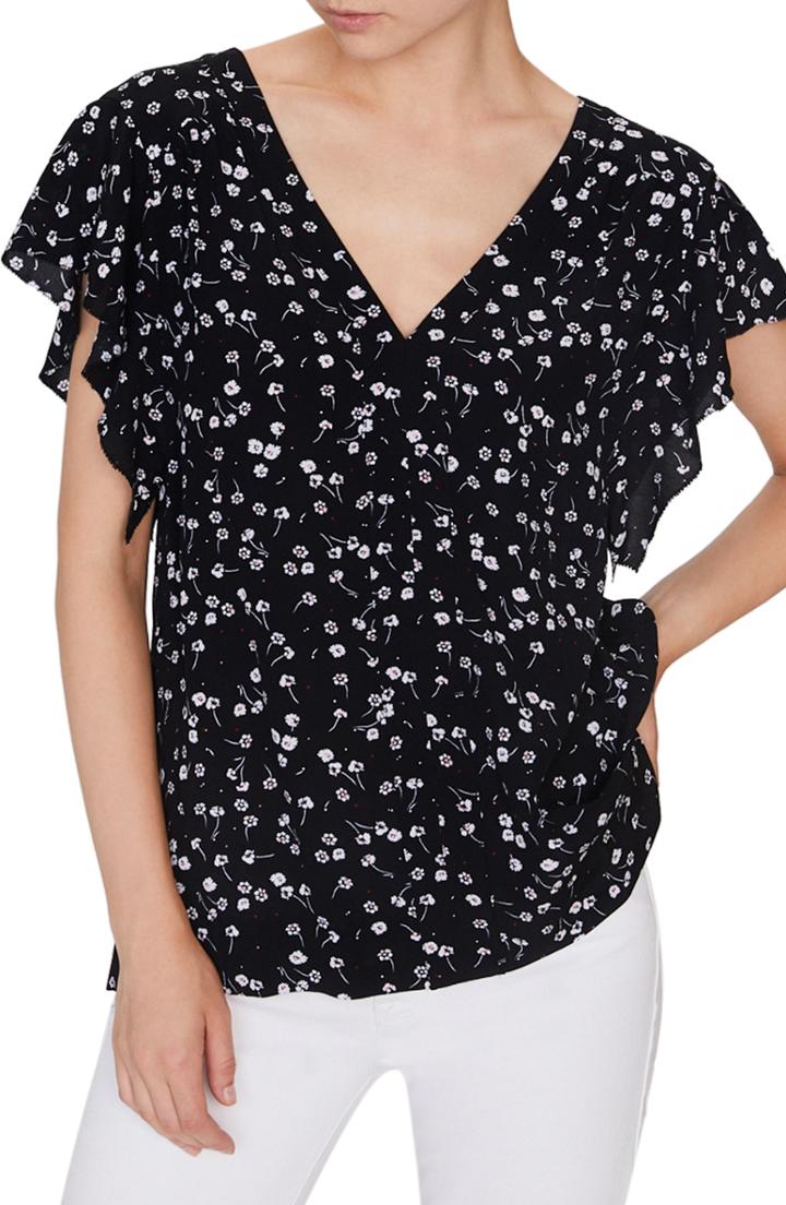 Women's Sanctuary Countryside Floral Flowy Top - Black