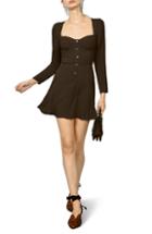 Women's Reformation Milla Fit & Flare Minidress - Black