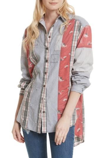 Women's Free People All Patched Up Shirt - Ivory