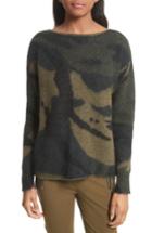 Women's Rag & Bone Sinclair Camouflage Jacquard Sweater, Size - Green