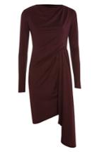 Women's Topshop Asymmetrical Drape Crepe Dress Us (fits Like 0-2) - Burgundy