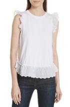 Women's Kate Spade New York Pompom Trim Tee - White