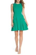 Women's Eliza J Drop Waist Crepe A-line Dress - Green