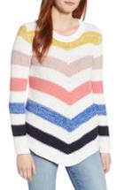 Women's Caslon Stitch Stripe Sweater, Size - Ivory