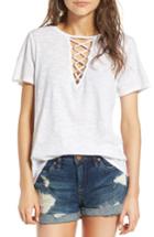 Women's Socialite Grommet Lace-up Tee - Ivory