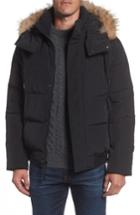 Men's Andrew Marc Insulated Jacket With Genuine Coyote Fur - Black