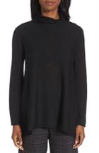 Petite Women's Eileen Fisher Scrunch Turtleneck Sweater, Size P - Black