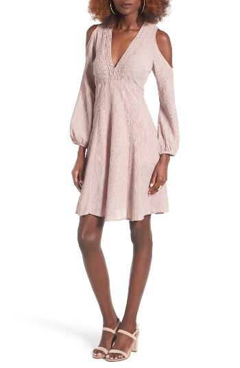 Women's Lush Cold Shoulder Dress - Pink