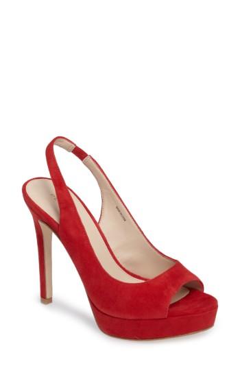 Women's Pelle Moda Oana Slingback Platform Sandal M - Red