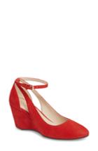 Women's Cole Haan Lacey Cutout Wedge Pump .5 B - Red