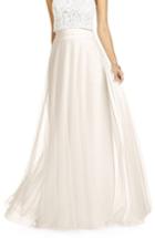 Women's Dessy Collection Full Length Tulle Skirt - White