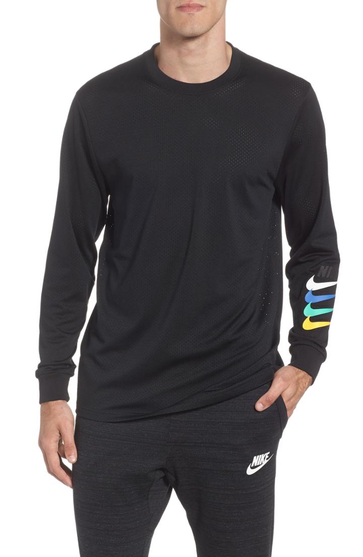 Men's Nike Sb Dry Gfx Long Sleeve T-shirt - Blue