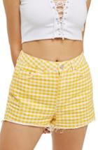 Women's Topshop Gingham Mom Shorts Us (fits Like 0) - Yellow