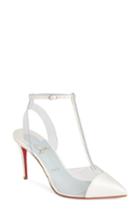 Women's Christian Louboutin Nosy Jewel Clear Pump Us / 36eu - White