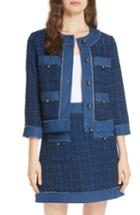Women's Kate Spade New York Denim Trim Tweed Jacket - Blue