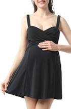 Women's Kimi And Kai Julie Ruched Skirted One-piece Maternity Swimsuit - Black
