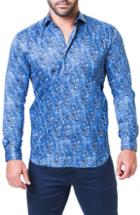 Men's Maceoo Fibonacci Marble Print Sport Shirt - Blue