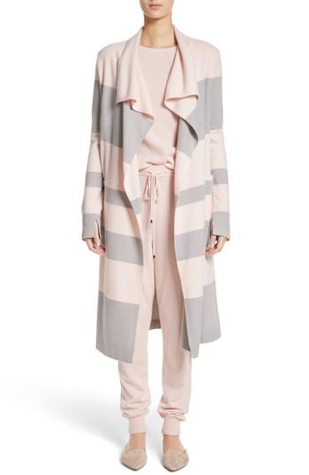 Women's St. John Collection Stripe Wool & Cashmere Sweater, Size - Pink