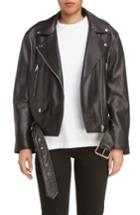 Women's Acne Studios Merlyn Leather Moto Jacket Us / 36 Eu - Black
