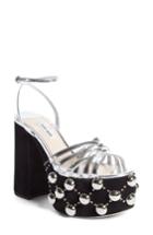 Women's Miu Miu Studded Platform Sandal Us / 36eu - Metallic