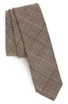 Men's Eleventy Plaid Wool Tie, Size - Brown