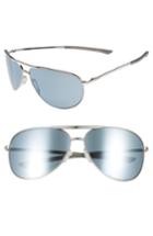 Women's Smith Serpico Slim 2.0 65mm Chromapop Polarized Aviator Sunglasses - Silver/ Platinum Polar