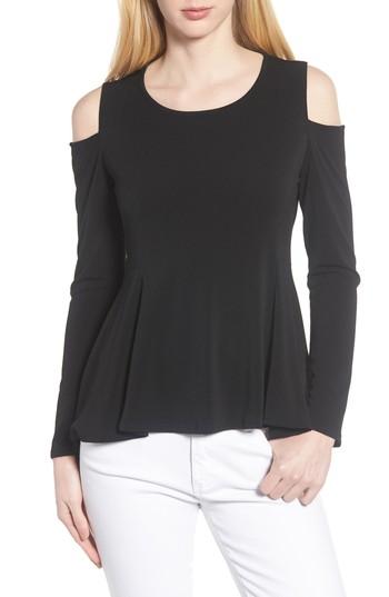 Women's Cece Cold Shoulder Swing Top - Black