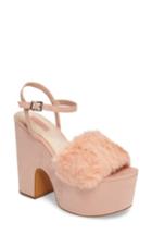Women's Topshop Lash Faux Fur Sandal .5us / 36eu - Pink