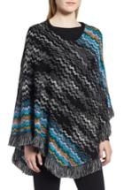 Women's Missoni Zigzag Fringe Wool Poncho, Size - Black