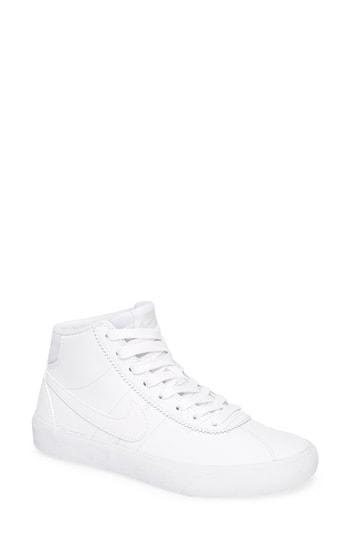 Women's Nike Sb Bruin Hi Skateboarding Sneaker M - White