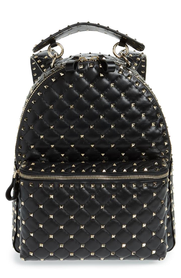 Valentino Garavani Rockstud Spike Quilted Lambskin Leather Backpack -