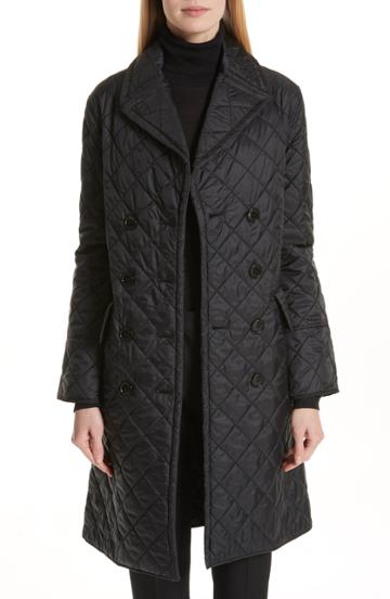 Women's Burberry Horberie Quilted Trench Coat - Black