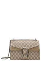 Gucci Small Dionysus Gg Supreme Canvas & Suede Shoulder Bag - Beige